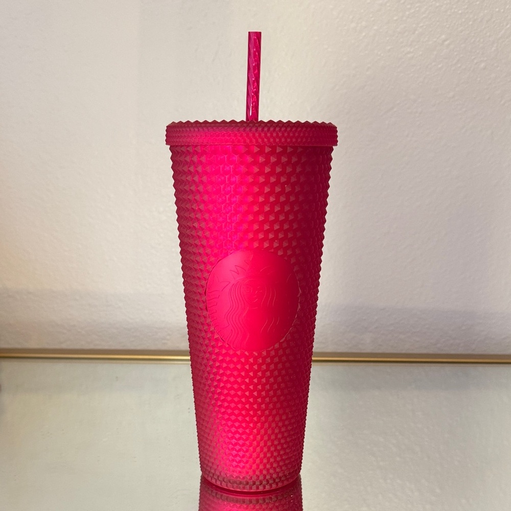 EUC 2021 Starbucks pink matte studded Tumbler Venti cold cup